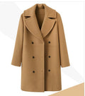 European and American autumn and winter plus size cross-border women's woolen coat women's double-breasted long windbreaker woolen coat wholesale