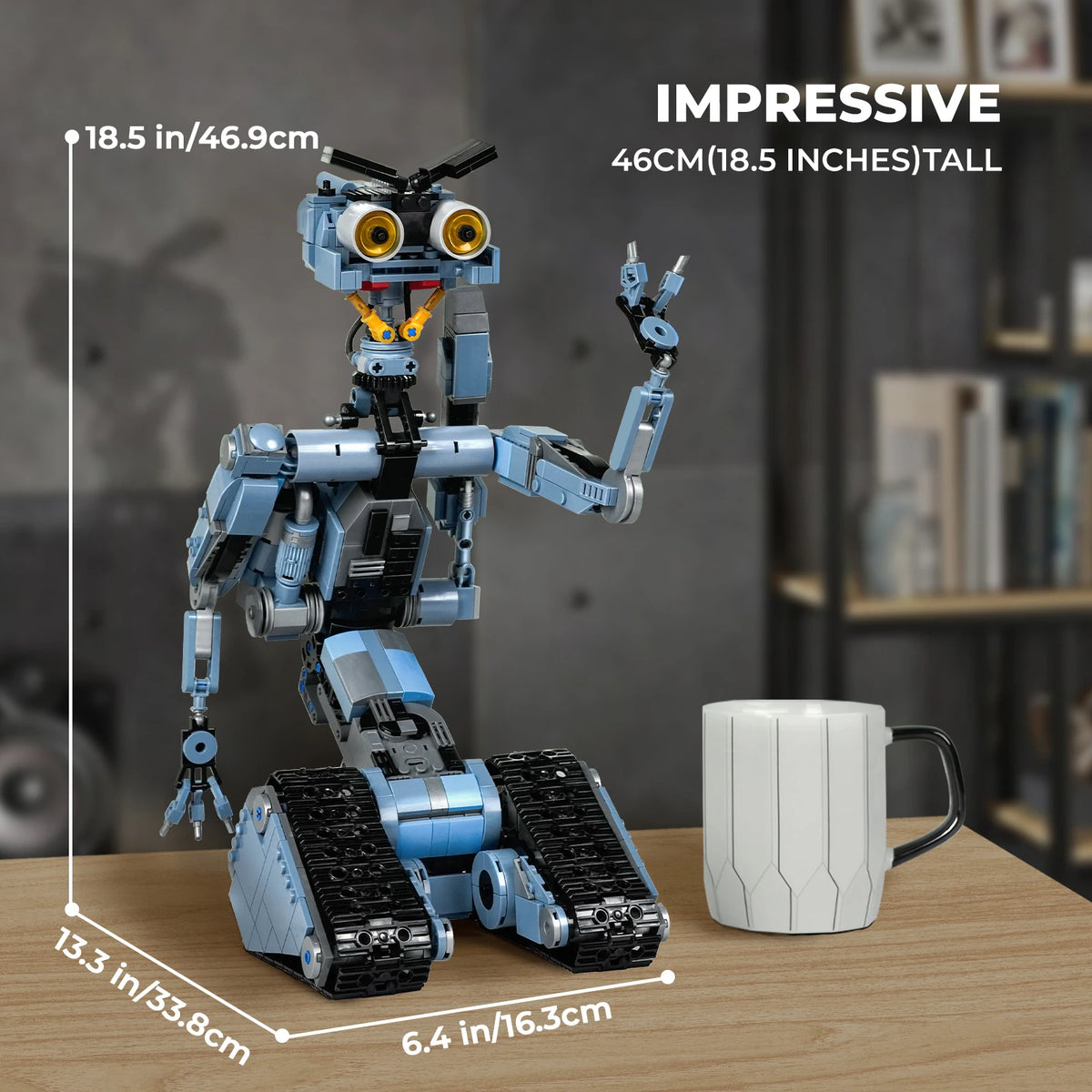 Johnny 5 Robot Building Blocks Set with Remote Control - Rechargeable,Boys and Girls Gift for Halloween & Chirstmas