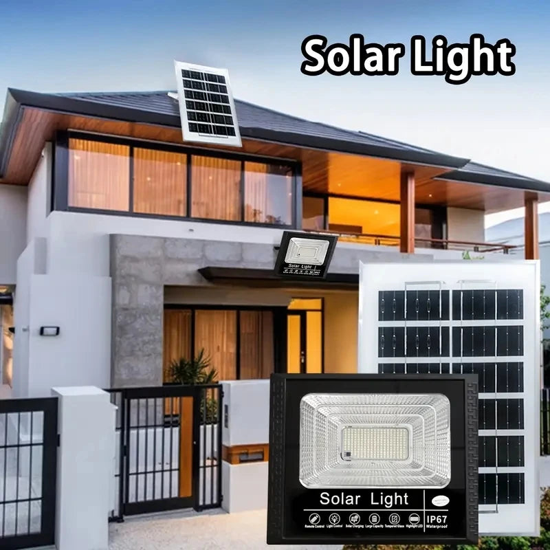 400W Led Solar Light High bright 2 Head Flood Light Waterproof Outdoor Garden wall light with Aluminum solar panel For garden