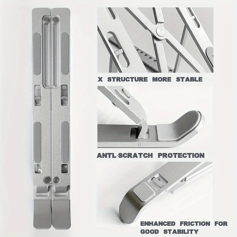 6‑Level Adjustable Laptop Stand - Foldable & Portable Design for 8‑14" Laptops & Tablets, Enhanced Ventilation & Heat Management