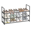 SONGMICS Shoe Rack, 3 Tier Shoe Organizer, Metal Shoe Storage Shelf for 15 Pairs of Shoes, Easy to Assemble, Entryway