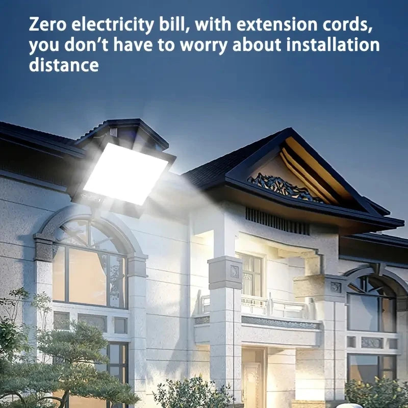 400W Led Solar Light High bright 2 Head Flood Light Waterproof Outdoor Garden wall light with Aluminum solar panel For garden