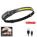 USB Rechargeable Head Flashlight COB LED Headlamp Induction Head Lamp Built-in Battery Outdoor Camping Fishing Sensor Headlight