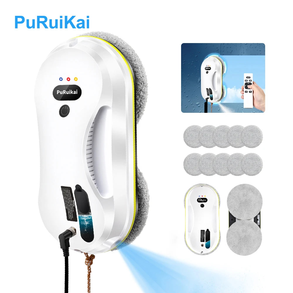 Household Window Automatic Water Spray Cleaning Robot Vacuum Cleaner Remote Control Electric Window Wiper Household Glass Wiper